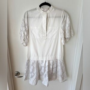 See by Chloe Poplin Dress | White Lace Size: 36 or Small